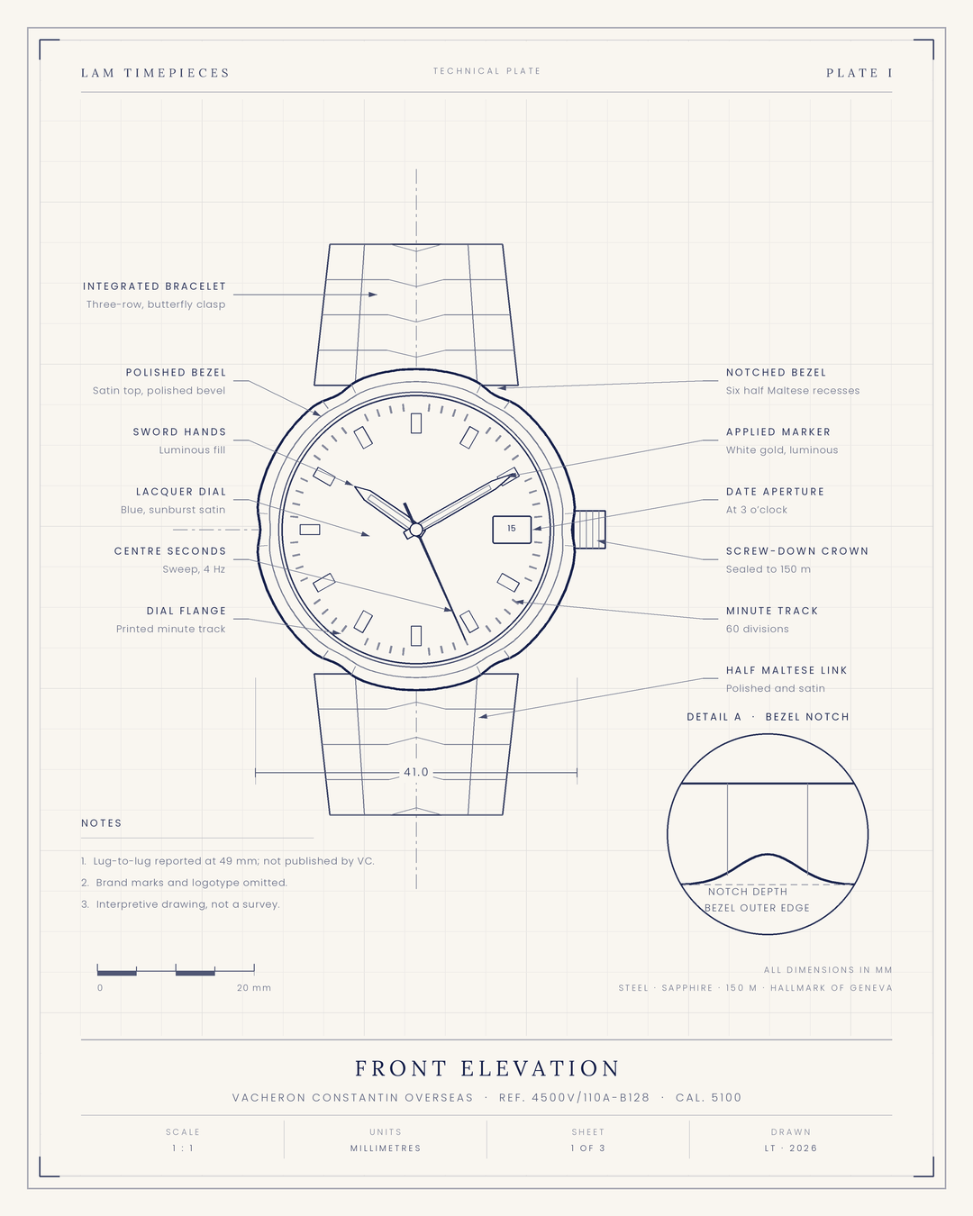 Vacheron Constantin Overseas 4500V — front elevation