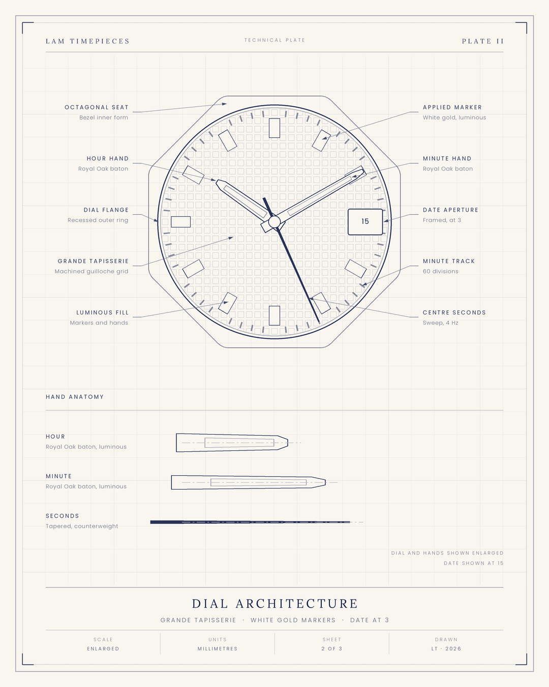 Audemars Piguet Royal Oak 15510ST — dial architecture